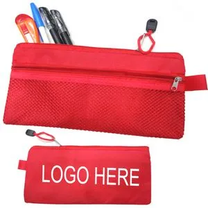 2 Zipper Pocket Oxford Pen / Pencil Pouches/ Wallets/ Organizer Bags