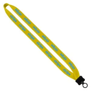 3/4" Cotton Lanyard with Plastic Clamshell & O-Ring