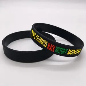 Debossed Color Fill Silicone Wristbands