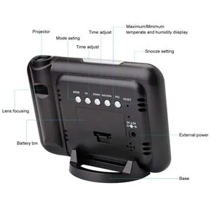 Digital Projection Alarm Clock With Weather Station