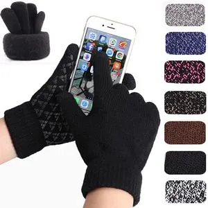Enlarged Thicken Touch Screen Knitted Gloves Three fingers