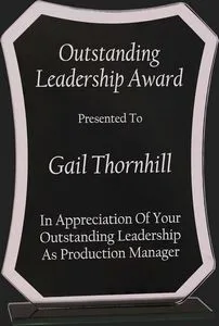 On Reflection Black Rectangular Glass Award - 7 1/4'' H