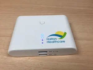 Plastic 10400 mAh Power Bank w/2 Charging Ports