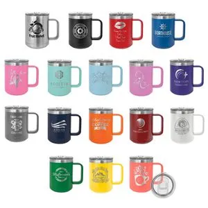 Polar Camel 15oz Stainless Steel Mug with Slider Lid Laser Engraved