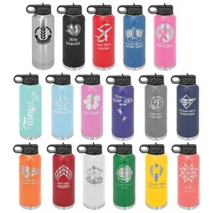 Polar Camel 40oz Stainless Steel Water Bottle with Screw On Flip Top Lid Laser Engraved