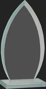 Pristine Collection Oval Jade Glass Award L - 8 3/4'' H