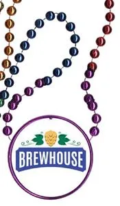 Rainbow Mardi Gras Beads with Inline Medallion