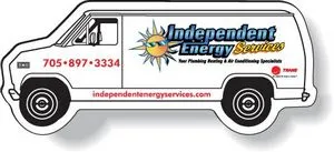 Stock Van Magnet .020 (1.44"x3.4") Full Color Imprint White Vinyl Topcoat