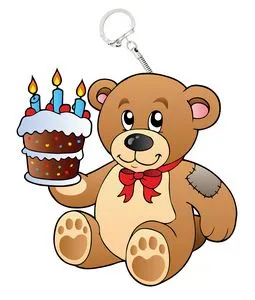 The Birthday Bear, A Custom Plush Cub Backpack Keychain