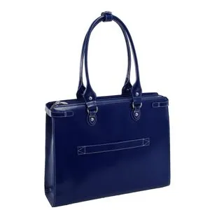 WINNETKA | 15" Navy Leather Laptop Briefcase | McKleinUSA