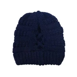 Winter Knitted Ponytail Beanie Hat