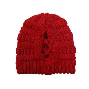 Winter Knitted Ponytail Beanie Hat