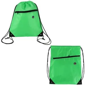 Wire Hole Drawstring Backpack With Zipper Pocket